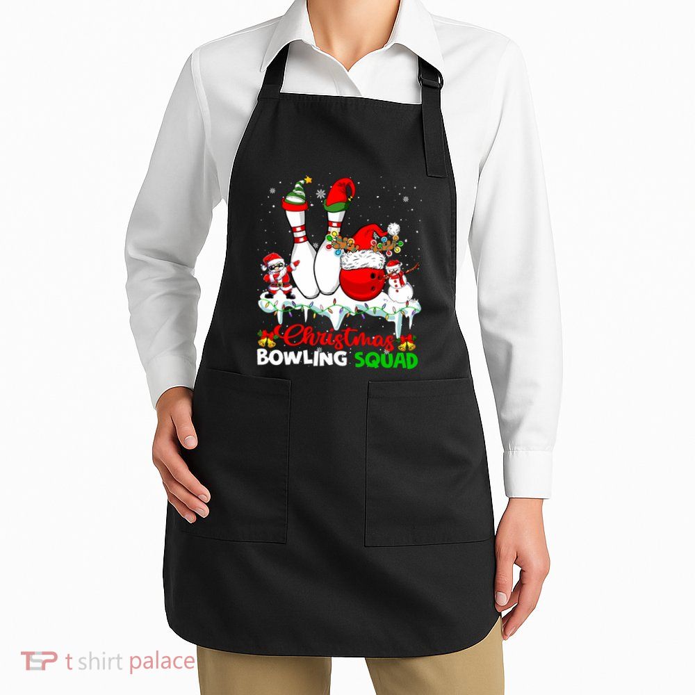 Christmas Bowling Squad Dabbing Santa Elf Bowling Tools Apron