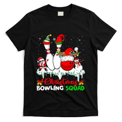 Christmas Bowling Squad Dabbing Santa Elf Bowling Tools T-Shirt