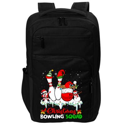 Christmas Bowling Squad Dabbing Santa Elf Bowling Tools Impact Tech Backpack