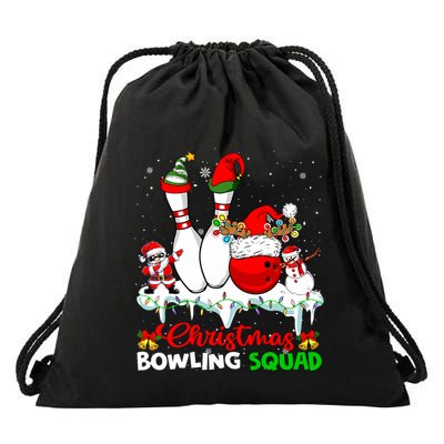 Christmas Bowling Squad Dabbing Santa Elf Bowling Tools Drawstring Bag