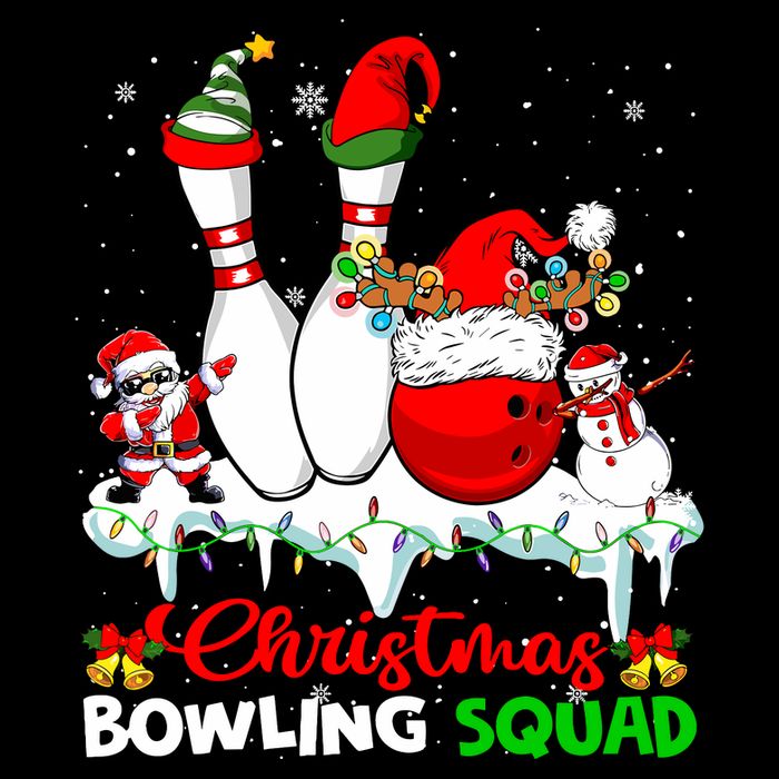 Christmas Bowling Squad Dabbing Santa Elf Bowling Tools Drawstring Bag