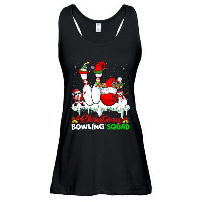Christmas Bowling Squad Dabbing Santa Elf Bowling Tools Ladies Essential Flowy Tank