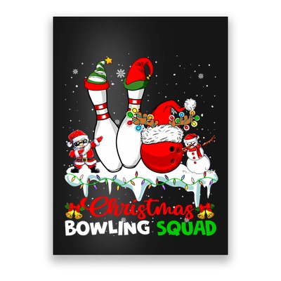 Christmas Bowling Squad Dabbing Santa Elf Bowling Tools Poster