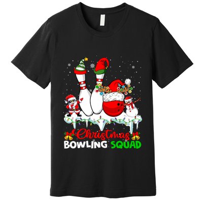 Christmas Bowling Squad Dabbing Santa Elf Bowling Tools Premium T-Shirt