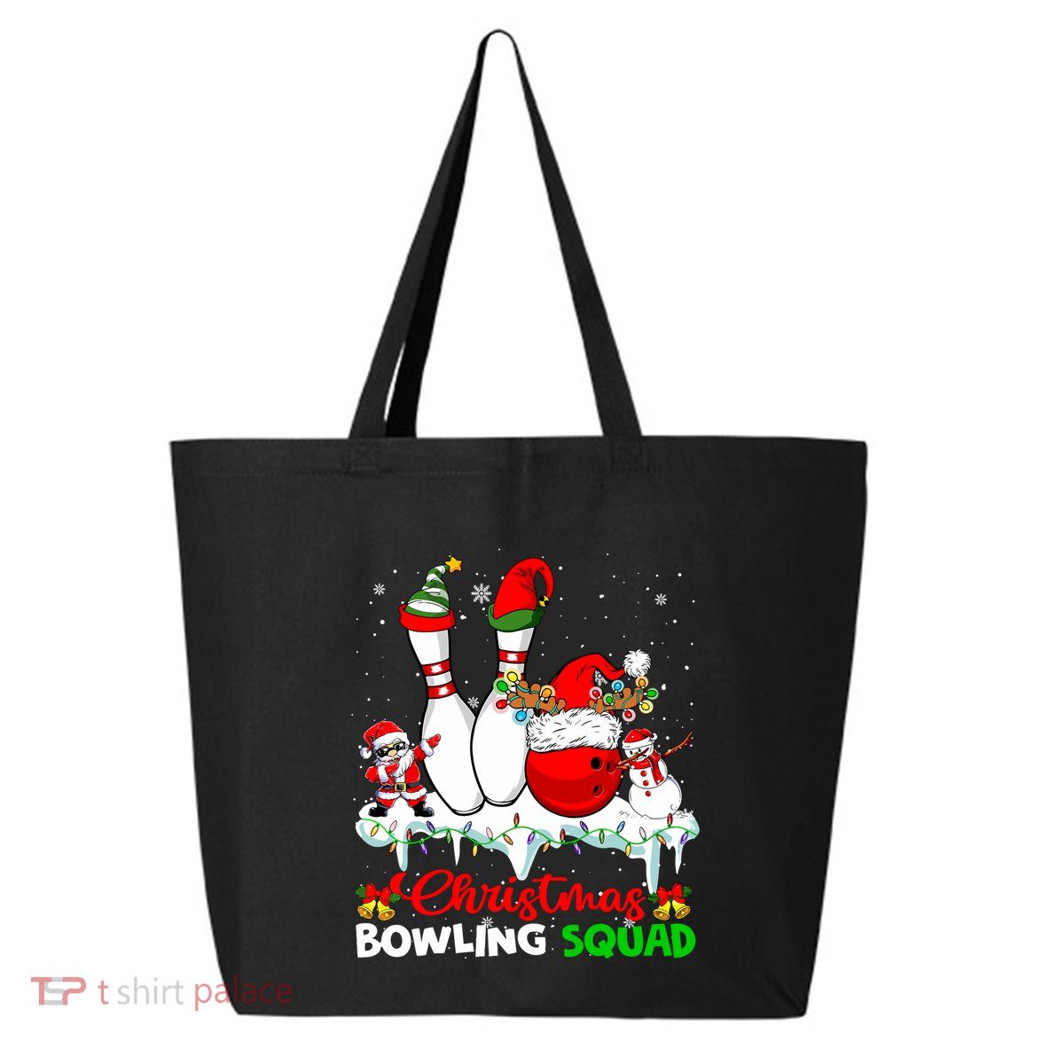 Christmas Bowling Squad Dabbing Santa Elf Bowling Tools 25L Jumbo Tote