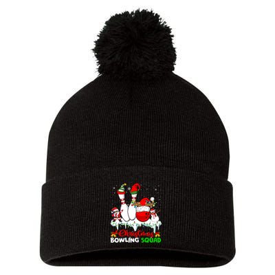 Christmas Bowling Squad Dabbing Santa Elf Bowling Tools Pom Pom 12in Knit Beanie