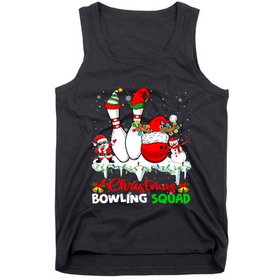 Christmas Bowling Squad Dabbing Santa Elf Bowling Tools Tank Top
