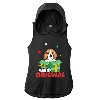 Cute Beagle Santa Dog Lovers Merry Christmas Xmas Design Gift Ladies PosiCharge Tri-Blend Wicking Draft Hoodie Tank