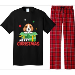 Cute Beagle Santa Dog Lovers Merry Christmas Xmas Design Gift Pajama Set