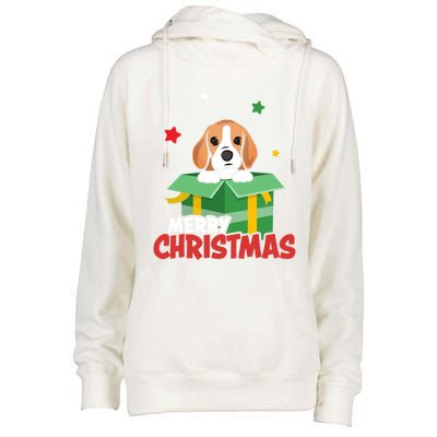 Cute Beagle Santa Dog Lovers Merry Christmas Xmas Design Gift Womens Funnel Neck Pullover Hood