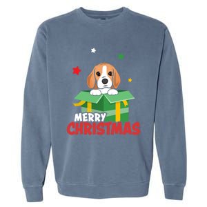 Cute Beagle Santa Dog Lovers Merry Christmas Xmas Design Gift Garment-Dyed Sweatshirt