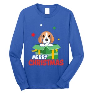 Cute Beagle Santa Dog Lovers Merry Christmas Xmas Design Gift Long Sleeve Shirt