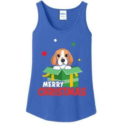 Cute Beagle Santa Dog Lovers Merry Christmas Xmas Design Gift Ladies Essential Tank