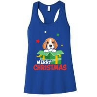 Cute Beagle Santa Dog Lovers Merry Christmas Xmas Design Gift Women's Racerback Tank