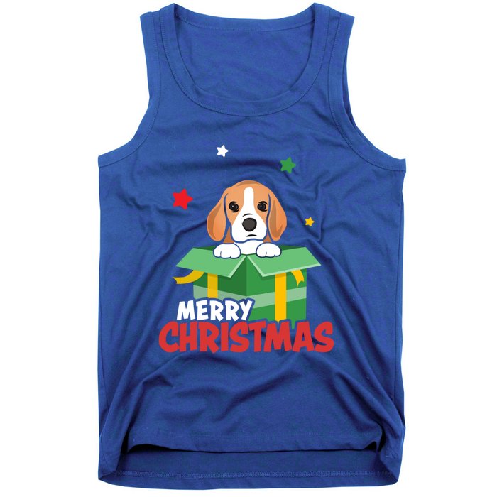 Cute Beagle Santa Dog Lovers Merry Christmas Xmas Design Gift Tank Top