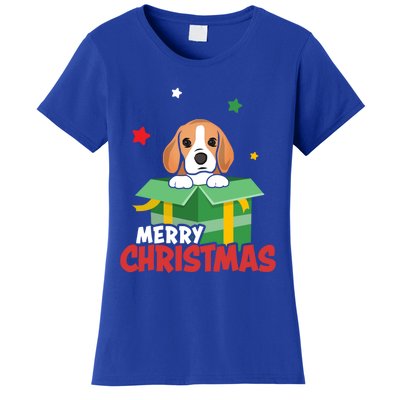 Cute Beagle Santa Dog Lovers Merry Christmas Xmas Design Gift Women's T-Shirt