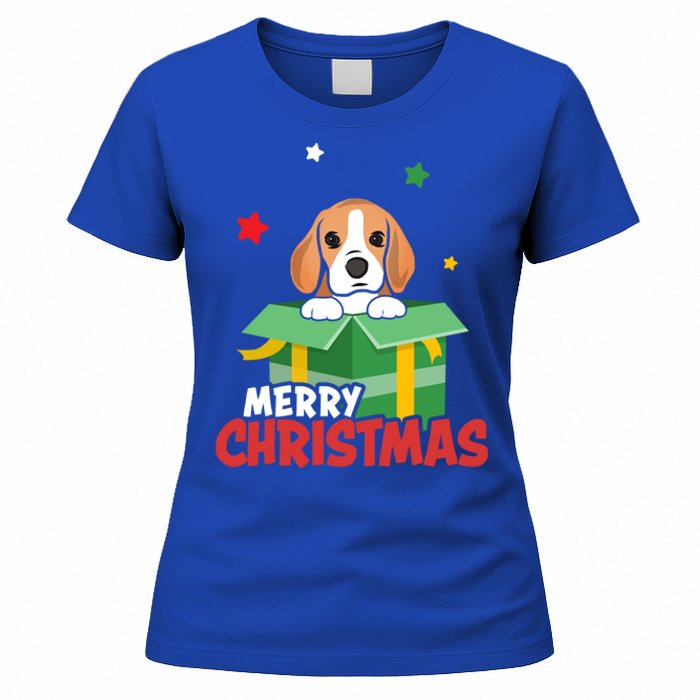 Cute Beagle Santa Dog Lovers Merry Christmas Xmas Design Gift Women's T-Shirt