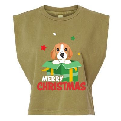 Cute Beagle Santa Dog Lovers Merry Christmas Xmas Design Gift Garment-Dyed Women's Muscle Tee