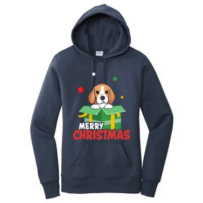 Cute Beagle Santa Dog Lovers Merry Christmas Xmas Design Gift Women's Pullover Hoodie