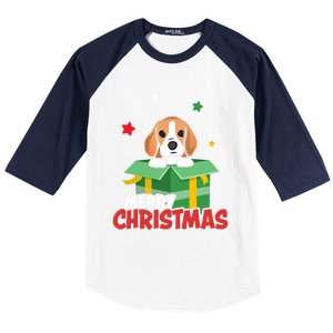 Cute Beagle Santa Dog Lovers Merry Christmas Xmas Design Gift Baseball Sleeve Shirt