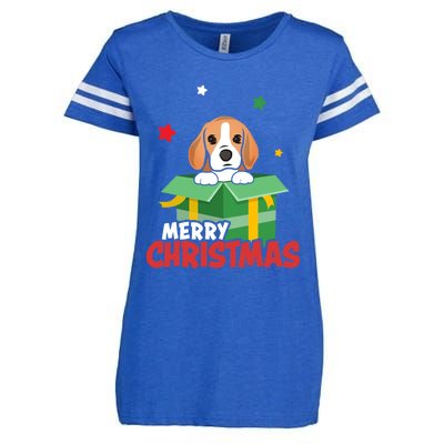 Cute Beagle Santa Dog Lovers Merry Christmas Xmas Design Gift Enza Ladies Jersey Football T-Shirt