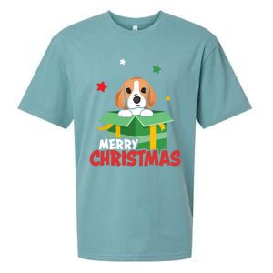 Cute Beagle Santa Dog Lovers Merry Christmas Xmas Design Gift Sueded Cloud Jersey T-Shirt