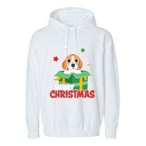 Cute Beagle Santa Dog Lovers Merry Christmas Xmas Design Gift Garment-Dyed Fleece Hoodie