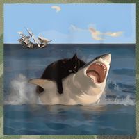 Cat Biting Shark Humorous Playful Funny Cat And Shark Legacy Tie Dye Trucker Hat
