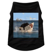 Cat Biting Shark Humorous Playful Funny Cat And Shark Doggie Tank