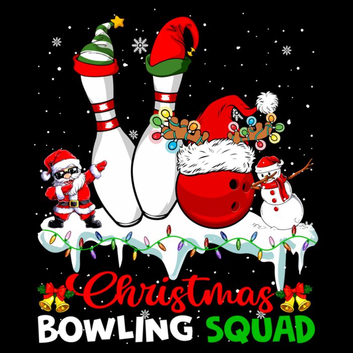 Christmas Bowling Squad Dabbing Santa Elf Bowling Tools Gift Flexfit Unipanel Trucker Cap