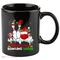 Christmas Bowling Squad Dabbing Santa Elf Bowling Tools Gift 11oz C Handle Ceramic Mug