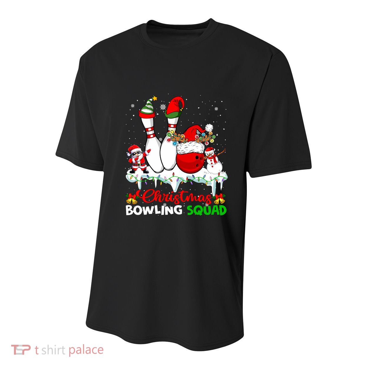 Christmas Bowling Squad Dabbing Santa Elf Bowling Tools Gift Youth Performance Sprint T-Shirt