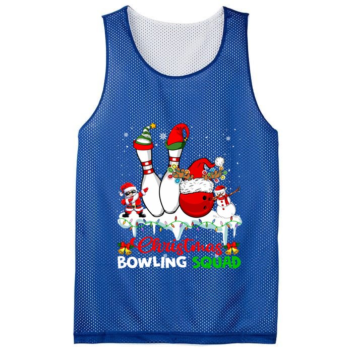 Christmas Bowling Squad Dabbing Santa Elf Bowling Tools Gift Mesh Reversible Basketball Jersey Tank