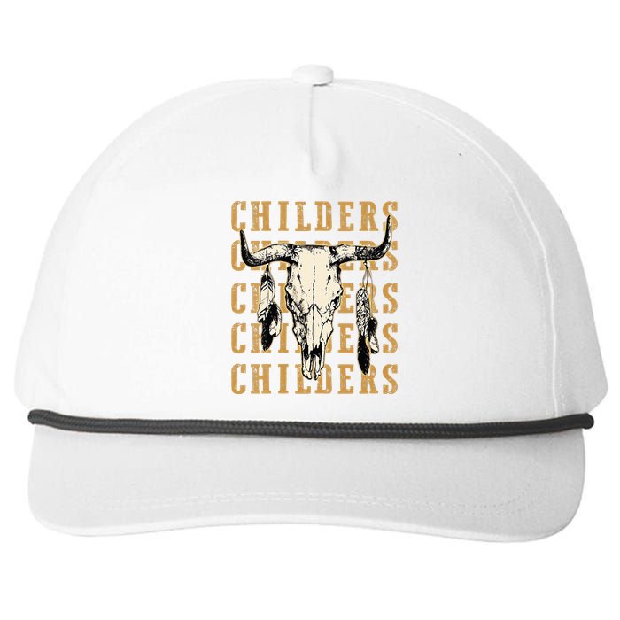 Childers Bull Skull Leopard Cow Skulls Bluegrass Music Snapback Five-Panel Rope Hat