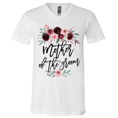 Cute Bridal Shower Wedding Flower Design Mother Of The Groom V-Neck T-Shirt