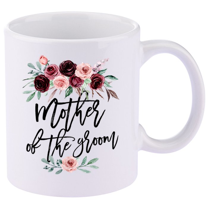 Cute Bridal Shower Wedding Flower Design Mother Of The Groom 11oz C Handle Ceramic Mug
