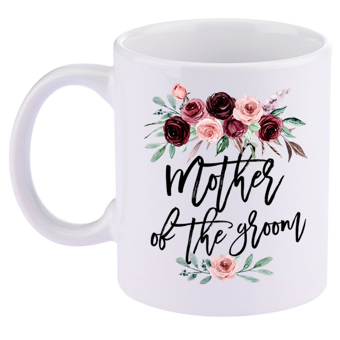 Cute Bridal Shower Wedding Flower Design Mother Of The Groom 11oz C Handle Ceramic Mug