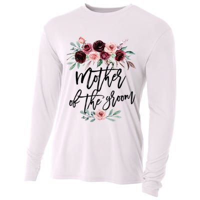 Cute Bridal Shower Wedding Flower Design Mother Of The Groom Cooling Performance Long Sleeve Crew