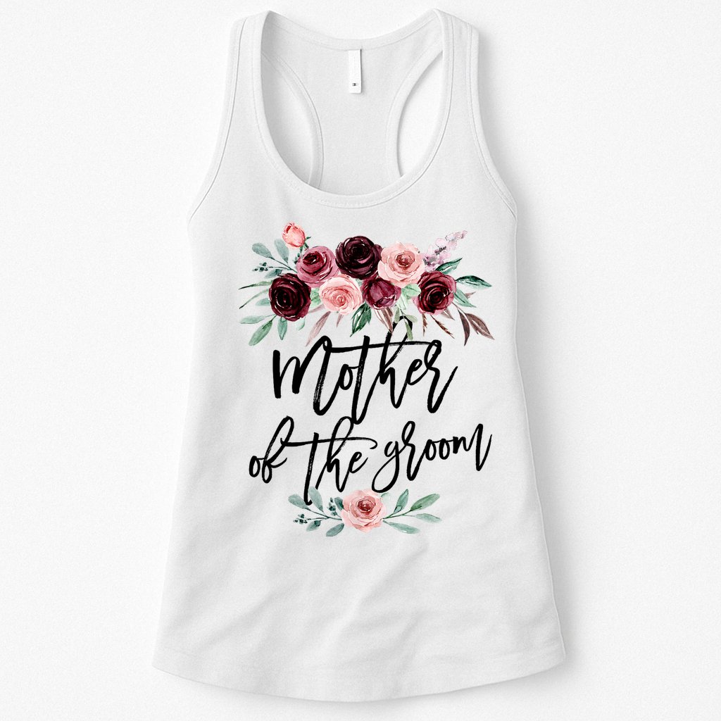 Cute Bridal Shower Wedding Flower Design Mother Of The Groom Womens Tank Top