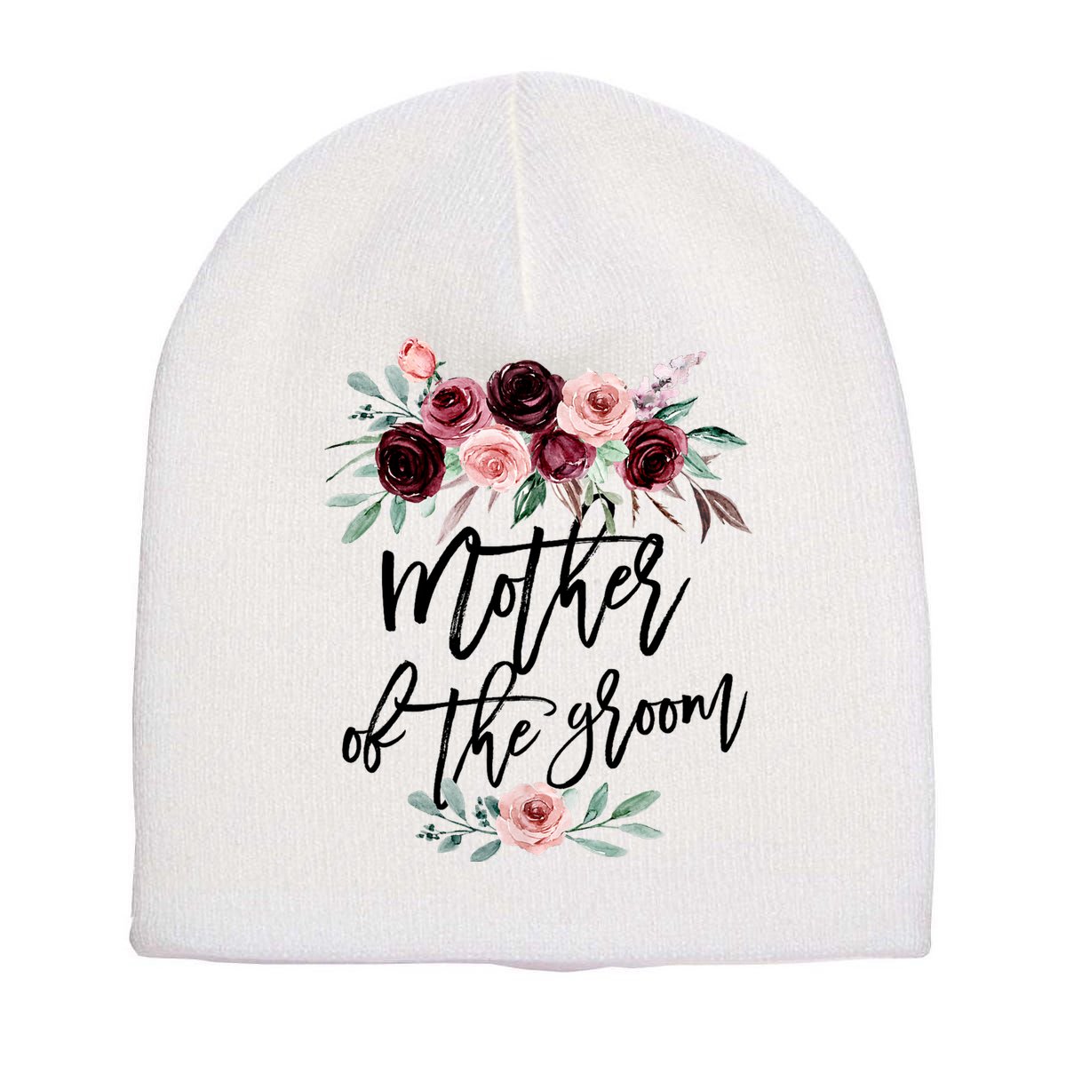 Cute Bridal Shower Wedding Flower Design Mother Of The Groom Short Acrylic Beanie