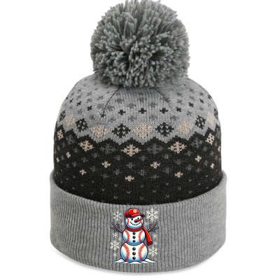 Christmas Baseball Snowman Baseball Christmas The Baniff Cuffed Pom Beanie