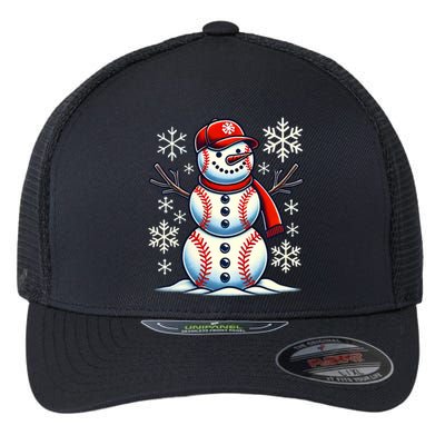 Christmas Baseball Snowman Baseball Christmas Flexfit Unipanel Trucker Cap