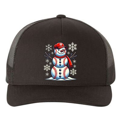 Christmas Baseball Snowman Baseball Christmas Yupoong Adult 5-Panel Trucker Hat