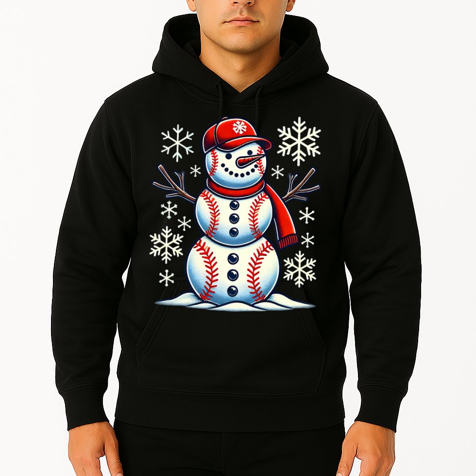 Christmas Baseball Snowman Baseball Christmas Hoodie