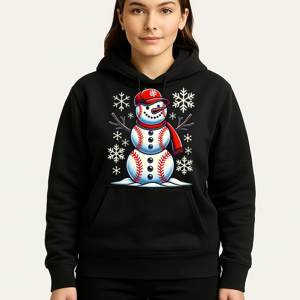 Christmas Baseball Snowman Baseball Christmas Hoodie