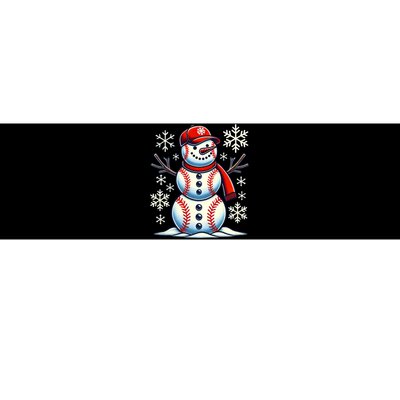 Christmas Baseball Snowman Baseball Christmas Bumper Sticker