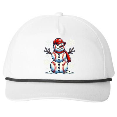 Christmas Baseball Snowman Baseball Christmas Snapback Five-Panel Rope Hat