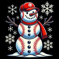 Christmas Baseball Snowman Baseball Christmas 16 in Basic Backpack