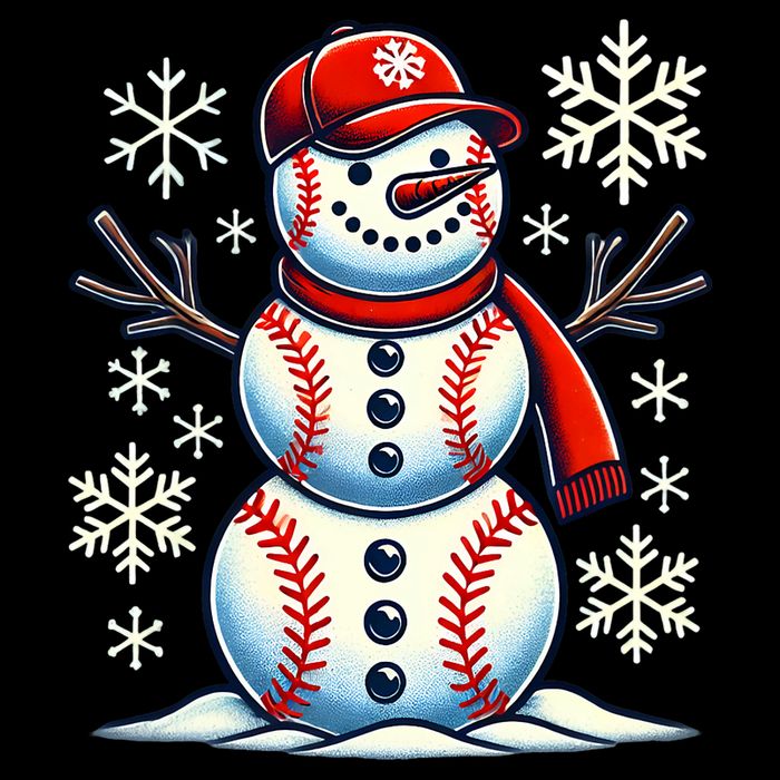 Christmas Baseball Snowman Baseball Christmas 16 in Basic Backpack