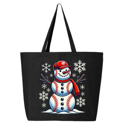 Christmas Baseball Snowman Baseball Christmas 25L Jumbo Tote